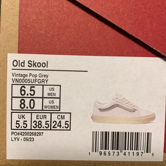 Leather vans ( cream ) - vintage pop grey - Picture 6 of 7